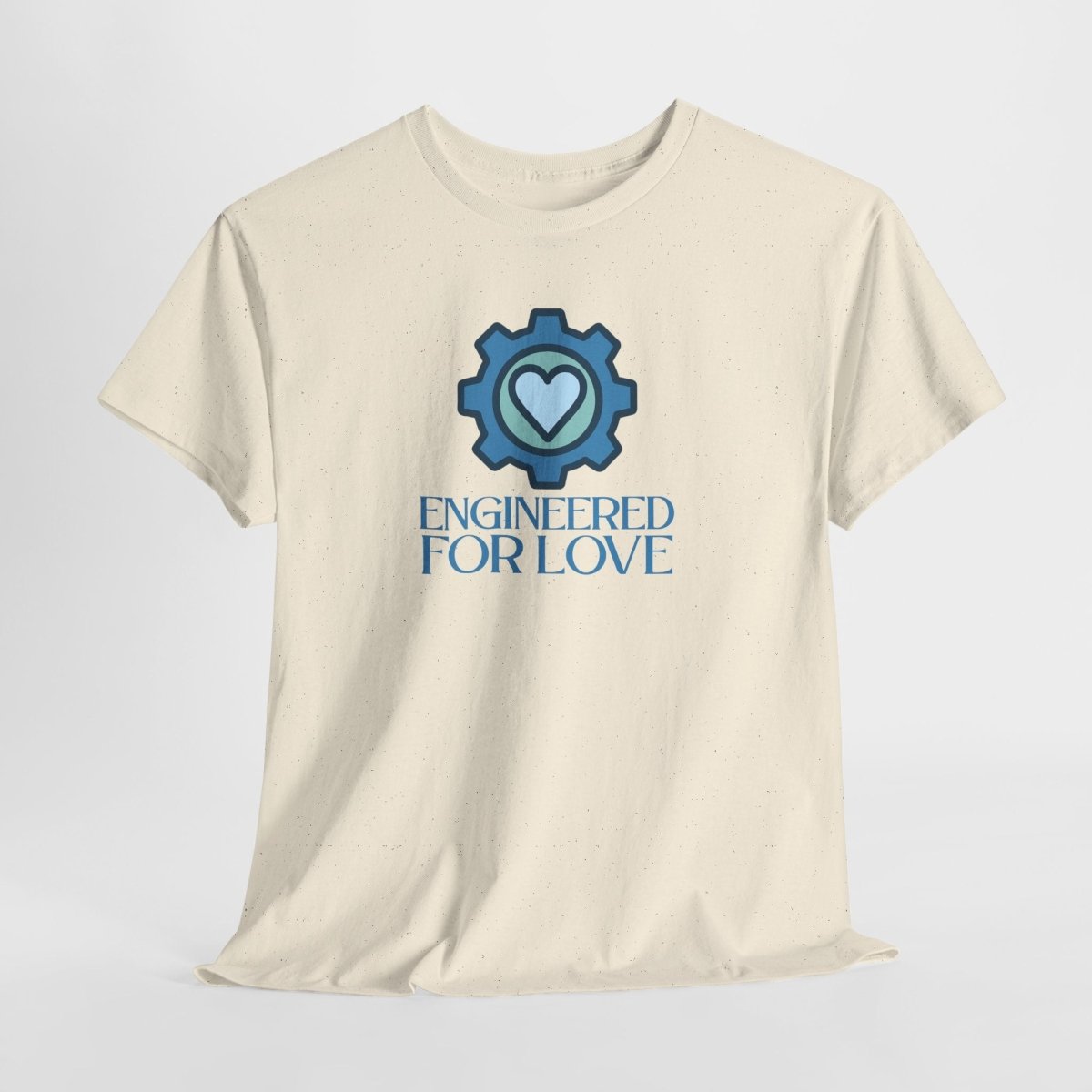 "Engineered for Love" Unisex Heavy Cotton Tee, Gift for Him/Her, Valentine's Day Shirt, Casual Wear CW - 2 Blue - AI Tee Hero