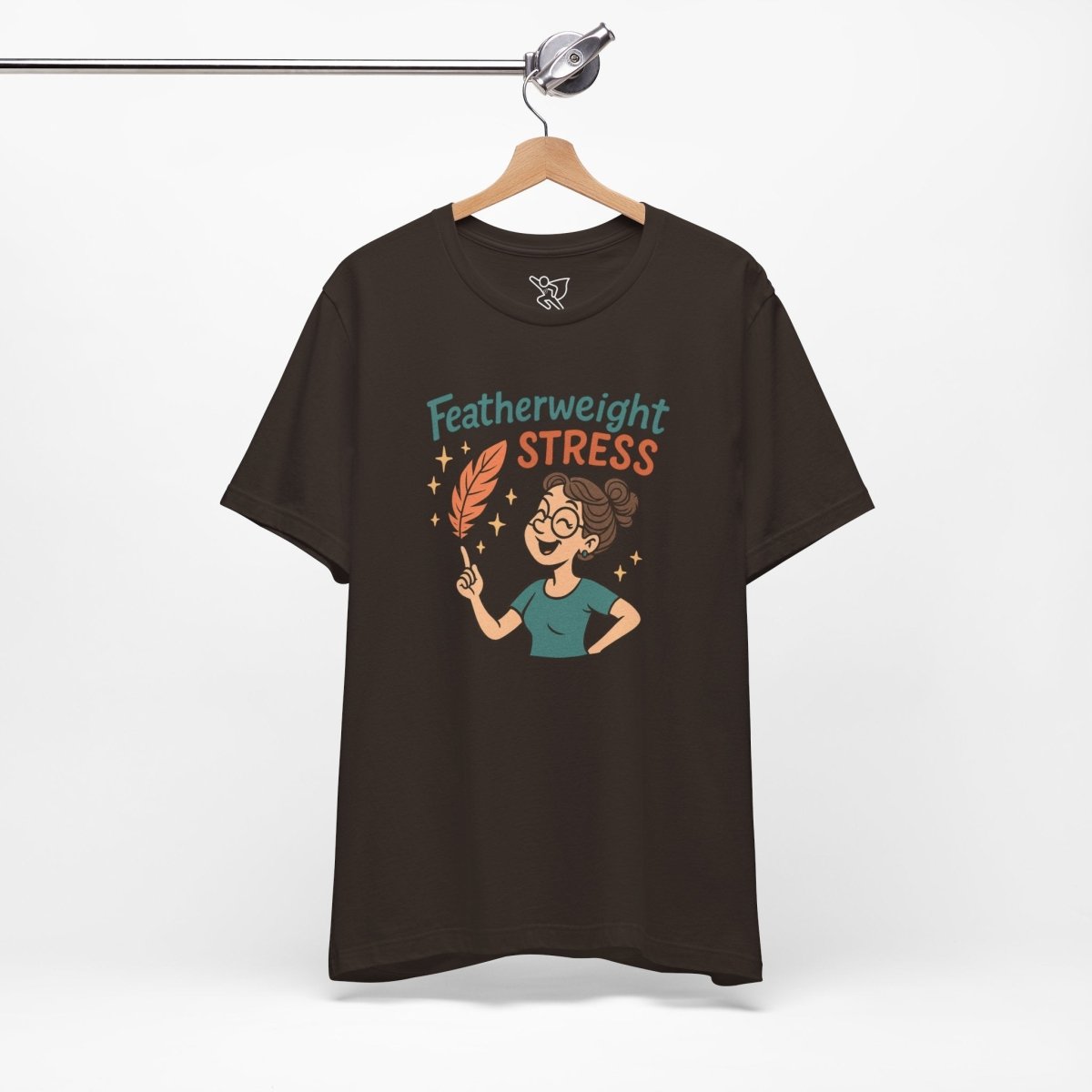 "Featherweight Stress" Unisex Tee, Funny Graphic T-Shirt, Relaxation Shirt, Gift for Mental Health Awareness, Cute Casual Wear - MINDSet Collection - AI Tee Hero