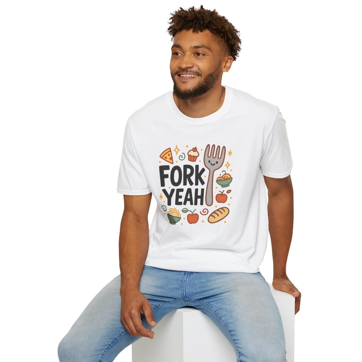 Foodie "Fork Yeah" T-Shirt, Unisex Cotton Tee, Cooking Gift Shirt, Kitchen Love, Food Lover Apparel, Culinary Humor Tee - AI Tee Hero