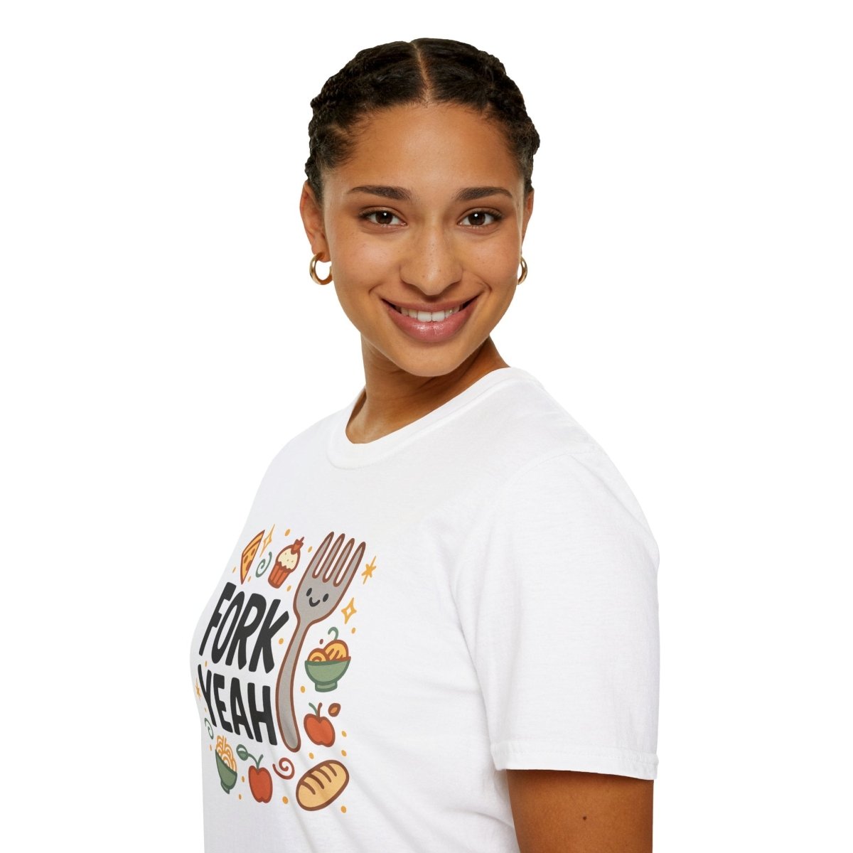 Foodie "Fork Yeah" T-Shirt, Unisex Cotton Tee, Cooking Gift Shirt, Kitchen Love, Food Lover Apparel, Culinary Humor Tee - AI Tee Hero