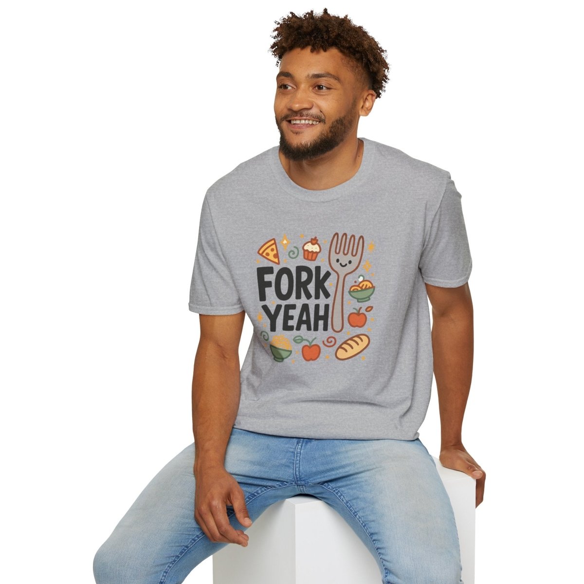Foodie "Fork Yeah" T-Shirt, Unisex Cotton Tee, Cooking Gift Shirt, Kitchen Love, Food Lover Apparel, Culinary Humor Tee - AI Tee Hero