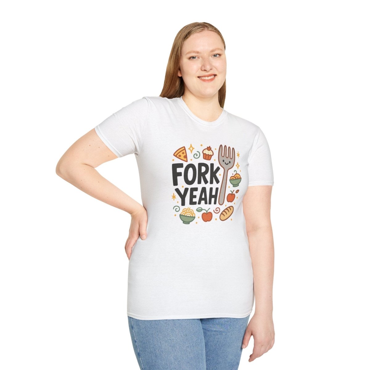Foodie "Fork Yeah" T-Shirt, Unisex Cotton Tee, Cooking Gift Shirt, Kitchen Love, Food Lover Apparel, Culinary Humor Tee - AI Tee Hero