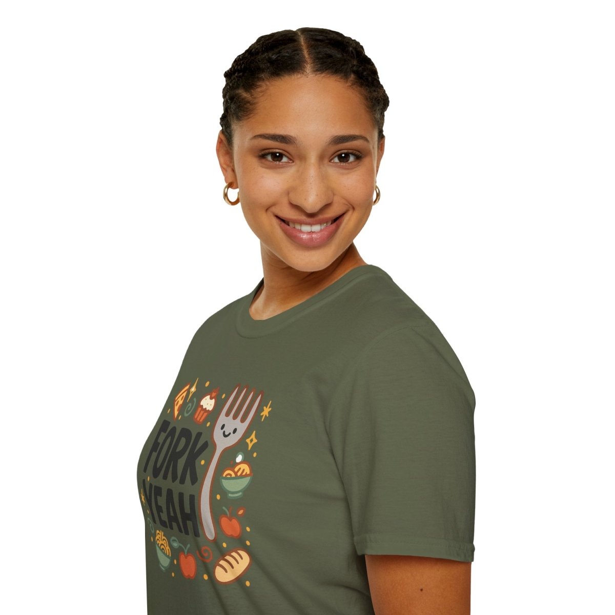 Foodie "Fork Yeah" T-Shirt, Unisex Cotton Tee, Cooking Gift Shirt, Kitchen Love, Food Lover Apparel, Culinary Humor Tee - AI Tee Hero