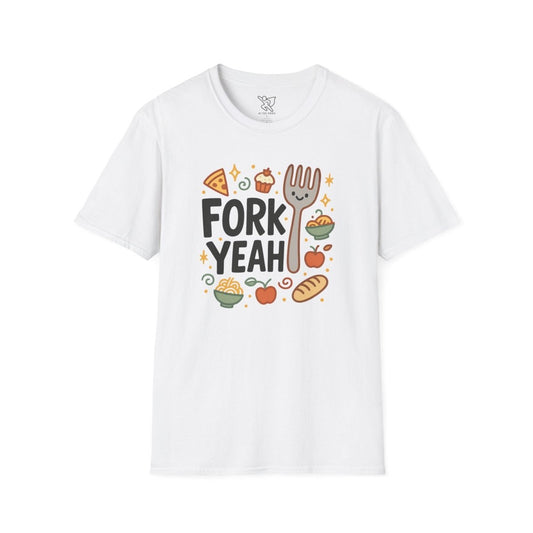 Foodie "Fork Yeah" T-Shirt, Unisex Cotton Tee, Cooking Gift Shirt, Kitchen Love, Food Lover Apparel, Culinary Humor Tee - AI Tee Hero