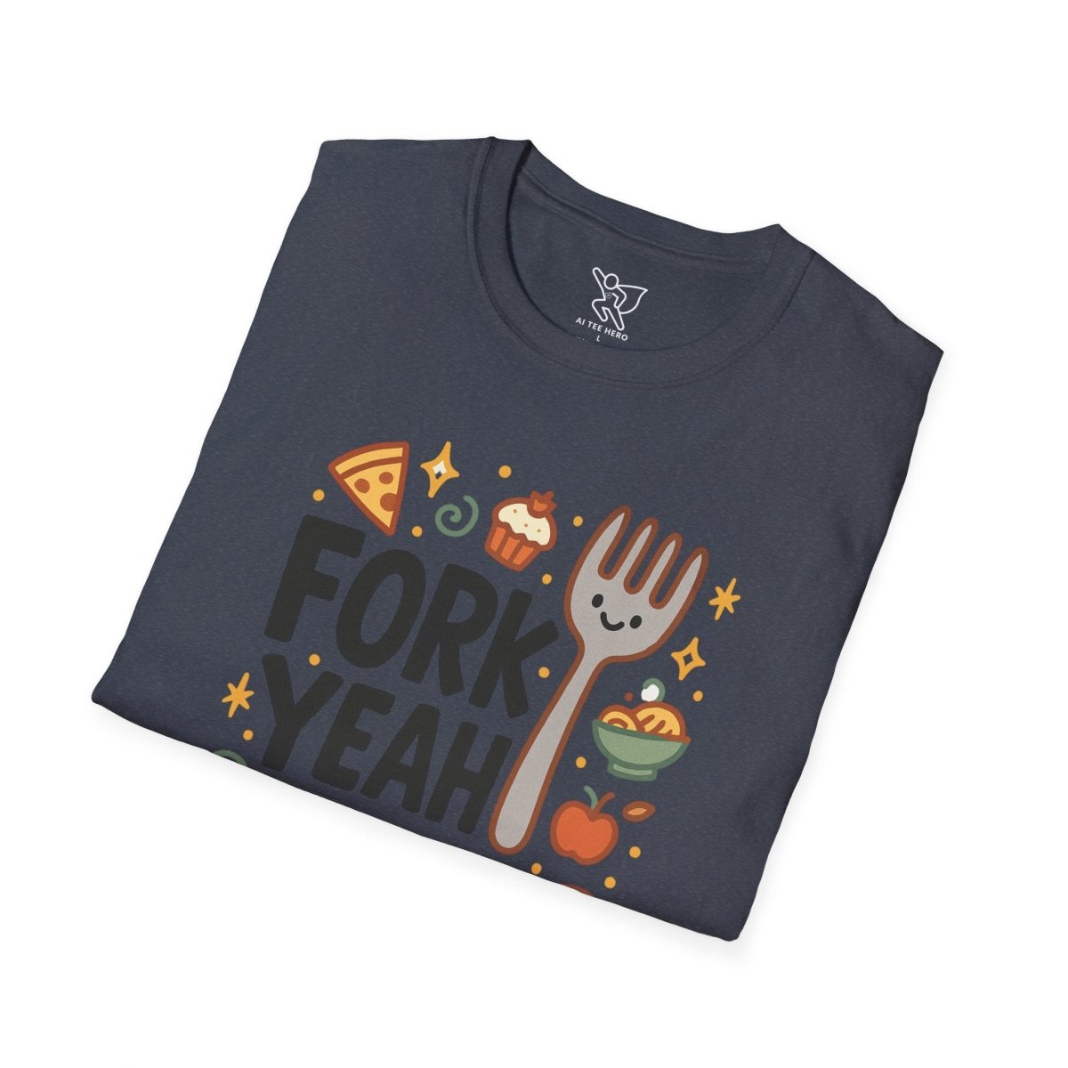 Foodie "Fork Yeah" T-Shirt, Unisex Cotton Tee, Cooking Gift Shirt, Kitchen Love, Food Lover Apparel, Culinary Humor Tee - AI Tee Hero