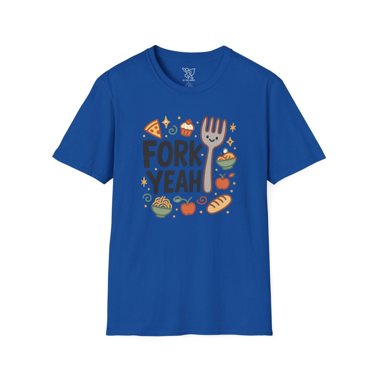 Foodie "Fork Yeah" T-Shirt, Unisex Cotton Tee, Cooking Gift Shirt, Kitchen Love, Food Lover Apparel, Culinary Humor Tee - AI Tee Hero