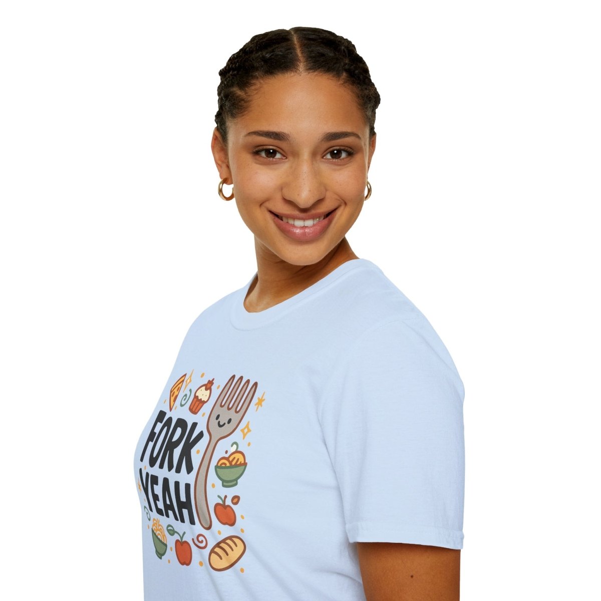 Foodie "Fork Yeah" T-Shirt, Unisex Cotton Tee, Cooking Gift Shirt, Kitchen Love, Food Lover Apparel, Culinary Humor Tee - AI Tee Hero