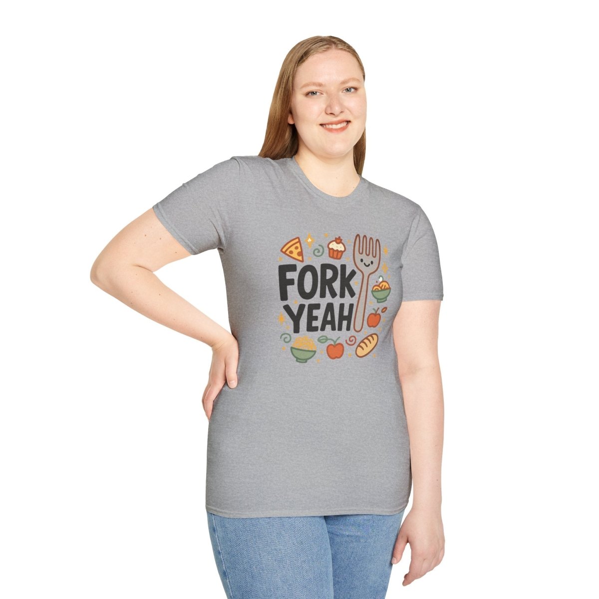 Foodie "Fork Yeah" T-Shirt, Unisex Cotton Tee, Cooking Gift Shirt, Kitchen Love, Food Lover Apparel, Culinary Humor Tee - AI Tee Hero