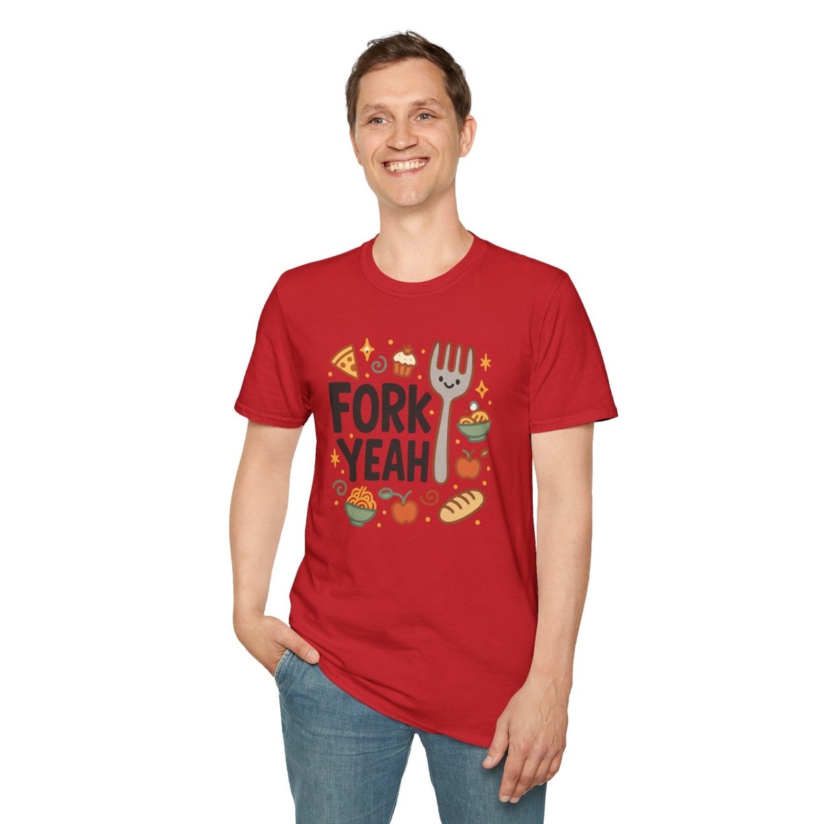 Foodie "Fork Yeah" T-Shirt, Unisex Cotton Tee, Cooking Gift Shirt, Kitchen Love, Food Lover Apparel, Culinary Humor Tee - AI Tee Hero