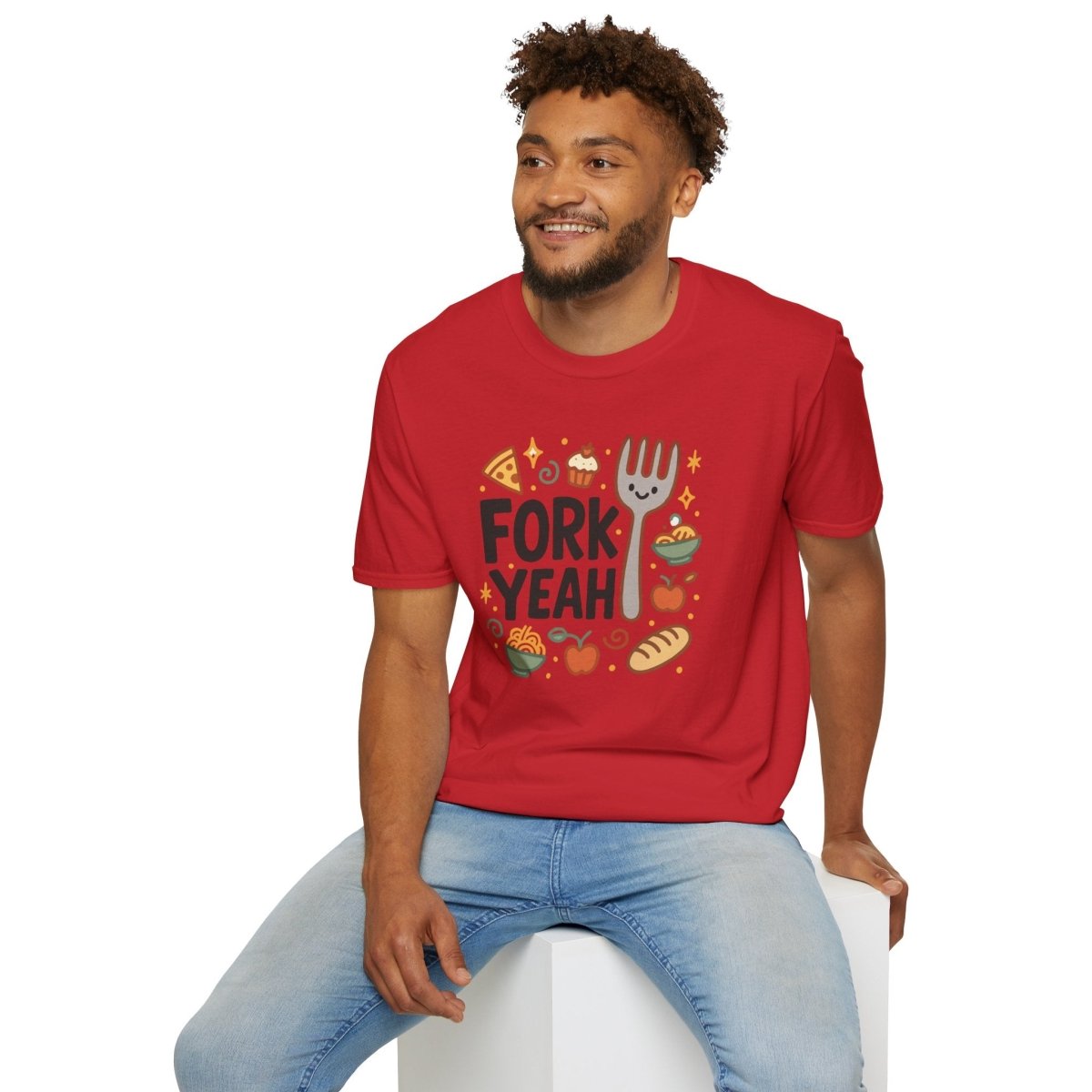 Foodie "Fork Yeah" T-Shirt, Unisex Cotton Tee, Cooking Gift Shirt, Kitchen Love, Food Lover Apparel, Culinary Humor Tee - AI Tee Hero