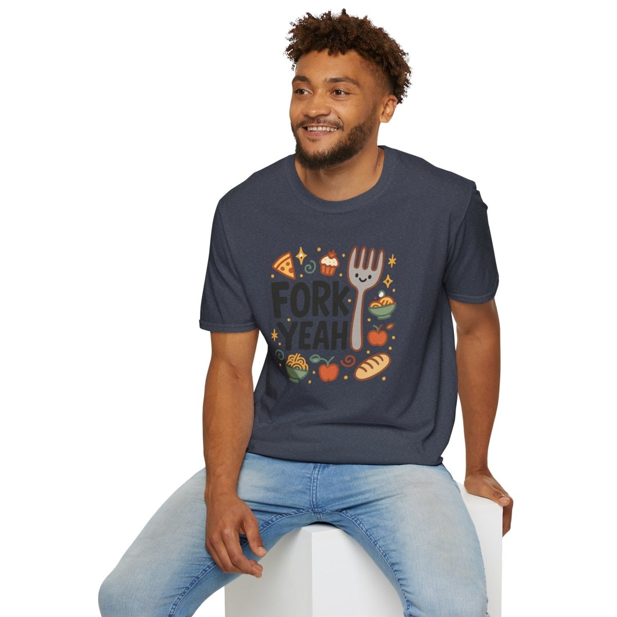 Foodie "Fork Yeah" T-Shirt, Unisex Cotton Tee, Cooking Gift Shirt, Kitchen Love, Food Lover Apparel, Culinary Humor Tee - AI Tee Hero