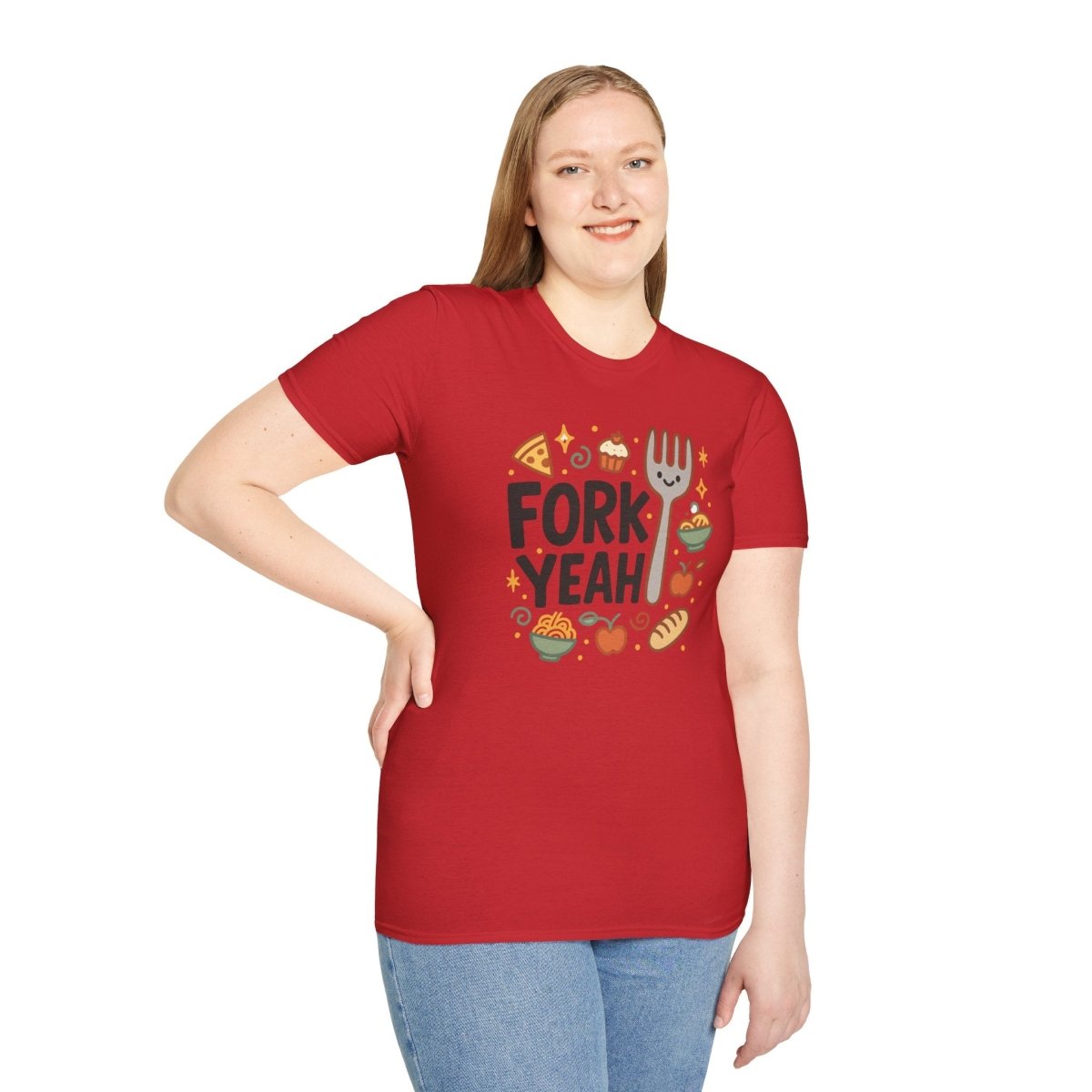 Foodie "Fork Yeah" T-Shirt, Unisex Cotton Tee, Cooking Gift Shirt, Kitchen Love, Food Lover Apparel, Culinary Humor Tee - AI Tee Hero