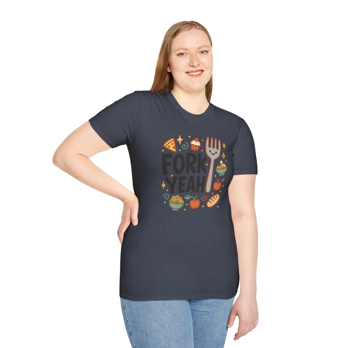 Foodie "Fork Yeah" T-Shirt, Unisex Cotton Tee, Cooking Gift Shirt, Kitchen Love, Food Lover Apparel, Culinary Humor Tee - AI Tee Hero