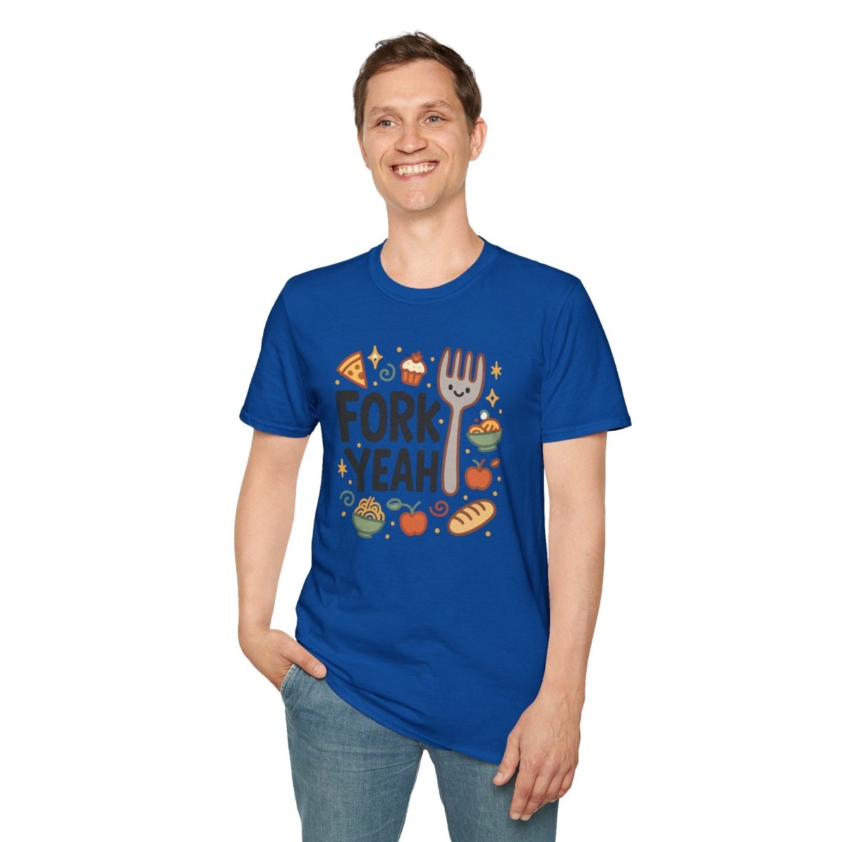 Foodie "Fork Yeah" T-Shirt, Unisex Cotton Tee, Cooking Gift Shirt, Kitchen Love, Food Lover Apparel, Culinary Humor Tee - AI Tee Hero