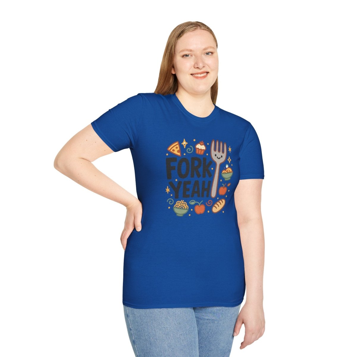 Foodie "Fork Yeah" T-Shirt, Unisex Cotton Tee, Cooking Gift Shirt, Kitchen Love, Food Lover Apparel, Culinary Humor Tee - AI Tee Hero