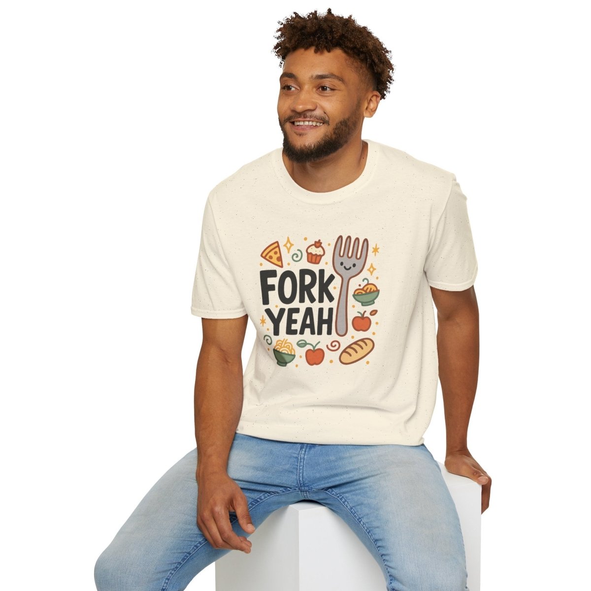 Foodie "Fork Yeah" T-Shirt, Unisex Cotton Tee, Cooking Gift Shirt, Kitchen Love, Food Lover Apparel, Culinary Humor Tee - AI Tee Hero