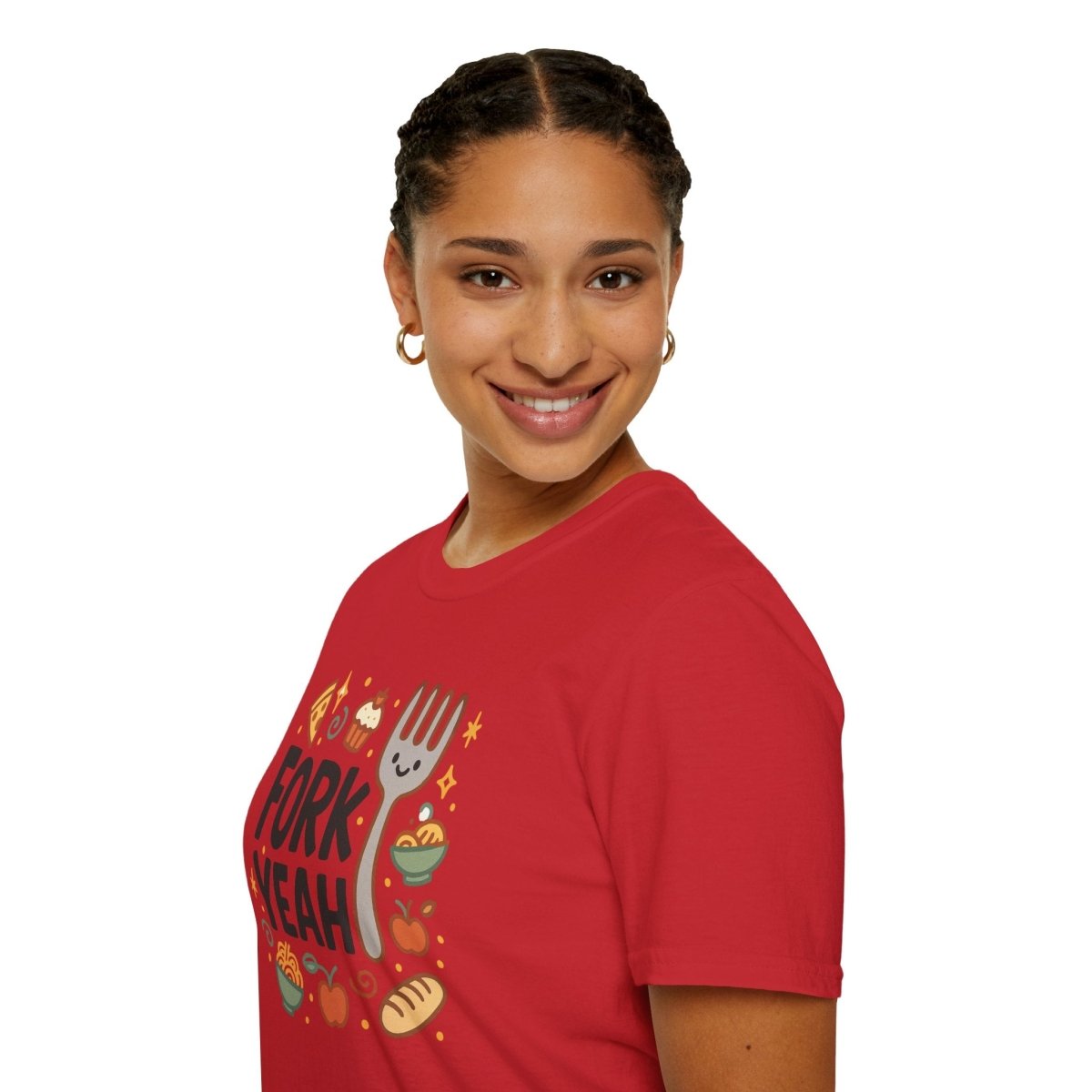 Foodie "Fork Yeah" T-Shirt, Unisex Cotton Tee, Cooking Gift Shirt, Kitchen Love, Food Lover Apparel, Culinary Humor Tee - AI Tee Hero