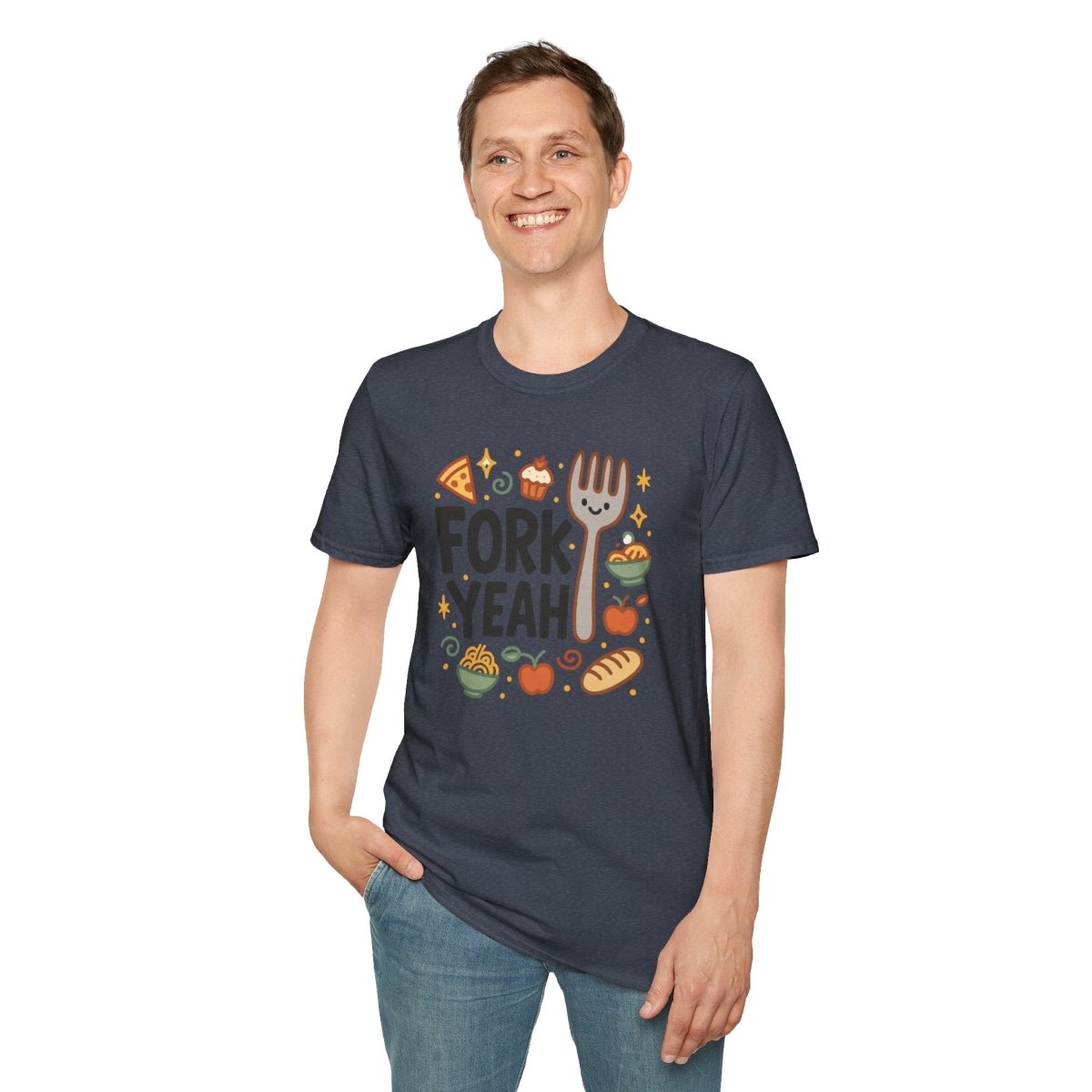 Foodie "Fork Yeah" T-Shirt, Unisex Cotton Tee, Cooking Gift Shirt, Kitchen Love, Food Lover Apparel, Culinary Humor Tee - AI Tee Hero