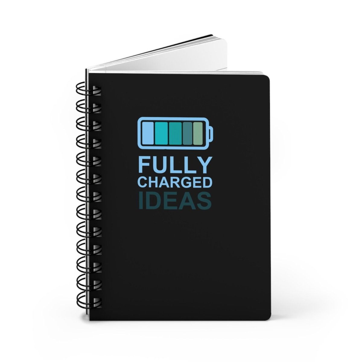"Fully Charged Ideas" Journal, Inspirational Notebook, Creative Writing Journal, Gift for Students, Motivational Diary - AI Tee Hero