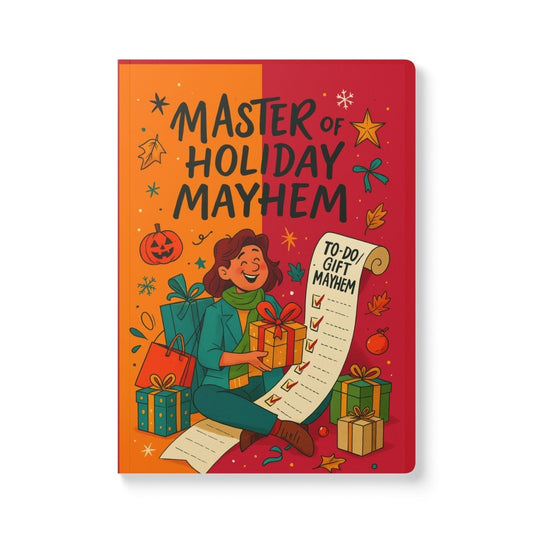 "Holiday Mayhem" Softcover Journal, Gift Planner, To - Do List Journal, Festive Notebook, Christmas Organizer - AI Tee Hero