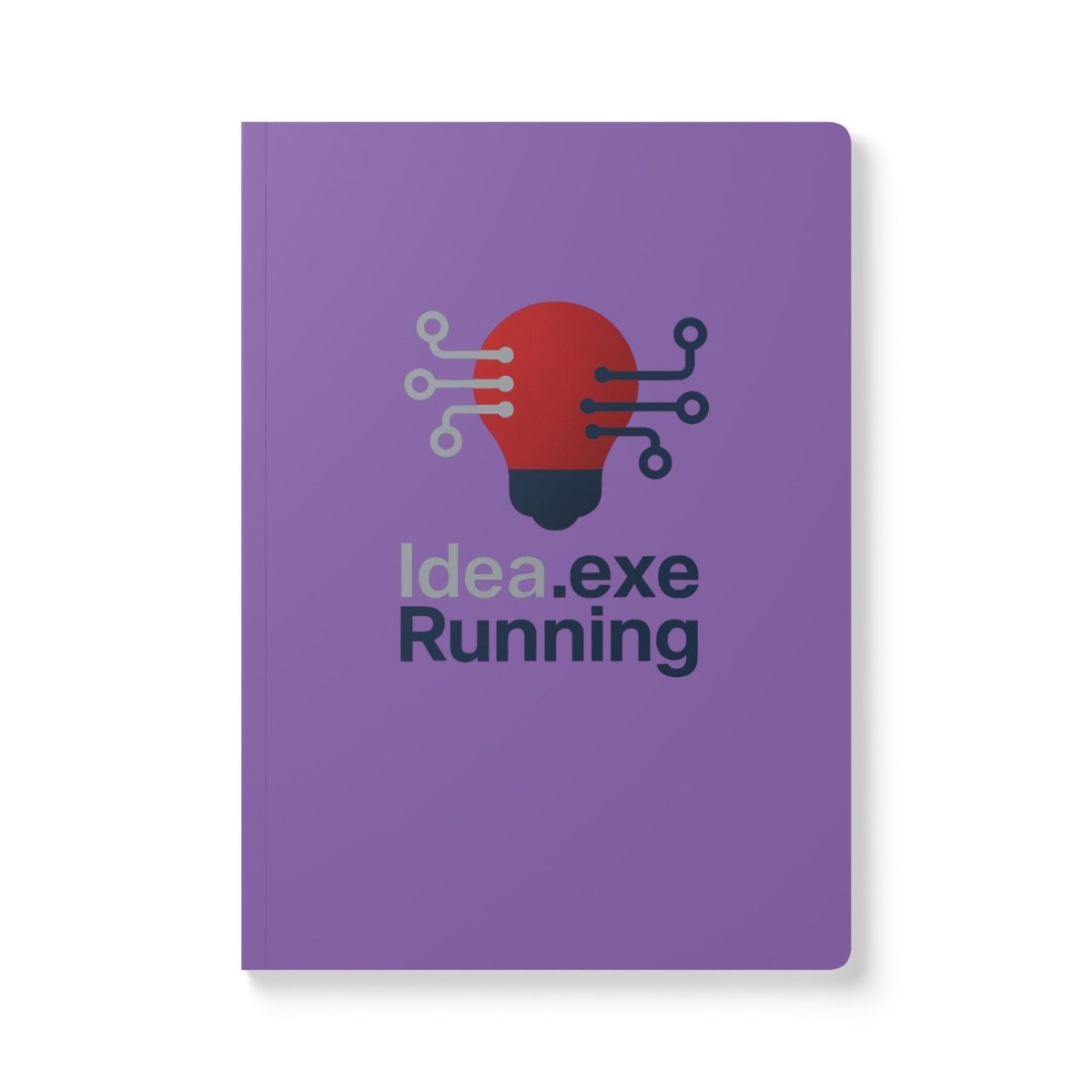 "Idea.exe Running" Tech - Inspired Softcover Journal for Creative Minds, Idea Journal, Writing Notebook, Gift for Students, Purple Notepad, Office Supplies - AI Tee Hero