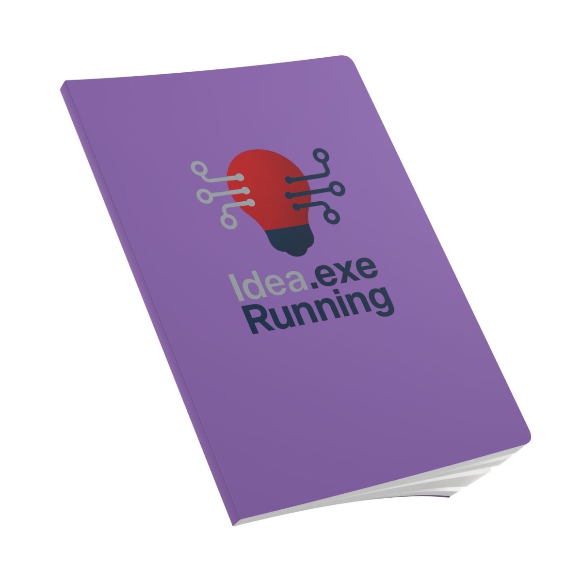 "Idea.exe Running" Tech - Inspired Softcover Journal for Creative Minds, Idea Journal, Writing Notebook, Gift for Students, Purple Notepad, Office Supplies - AI Tee Hero