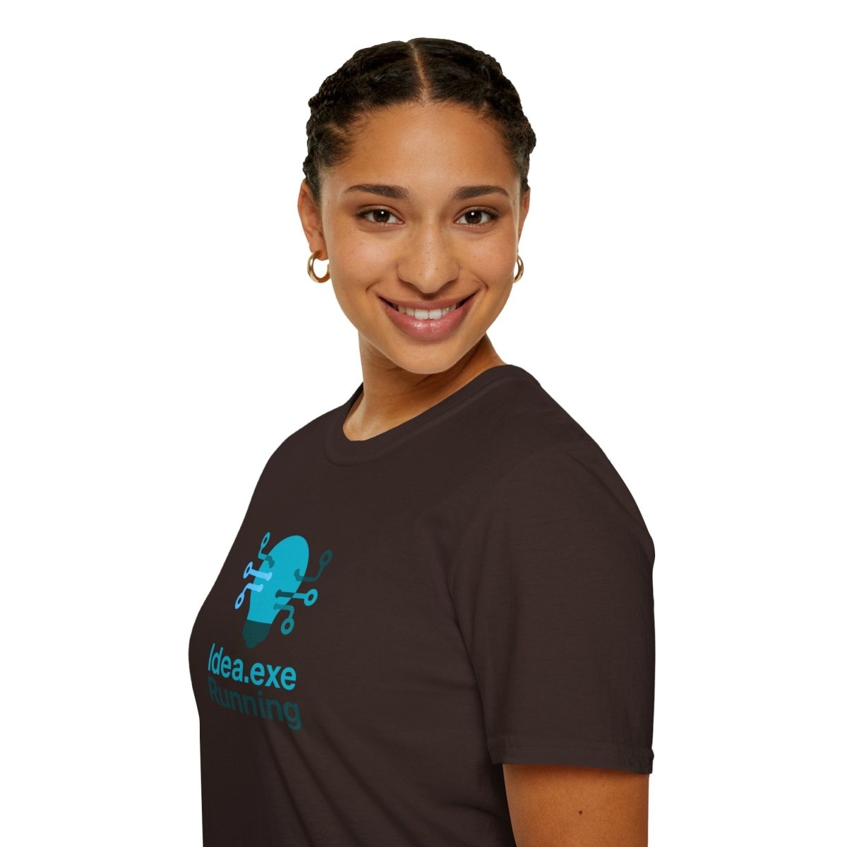"Idea.exe Running" Tech - Inspired Unisex Softstyle T-Shirt, Geek Humor Tee, Casual Everyday Wear, Gift for Programmers, Unique Tech Gifts, Funny Coding Shirt CW - 1 Teal - AI Tee Hero