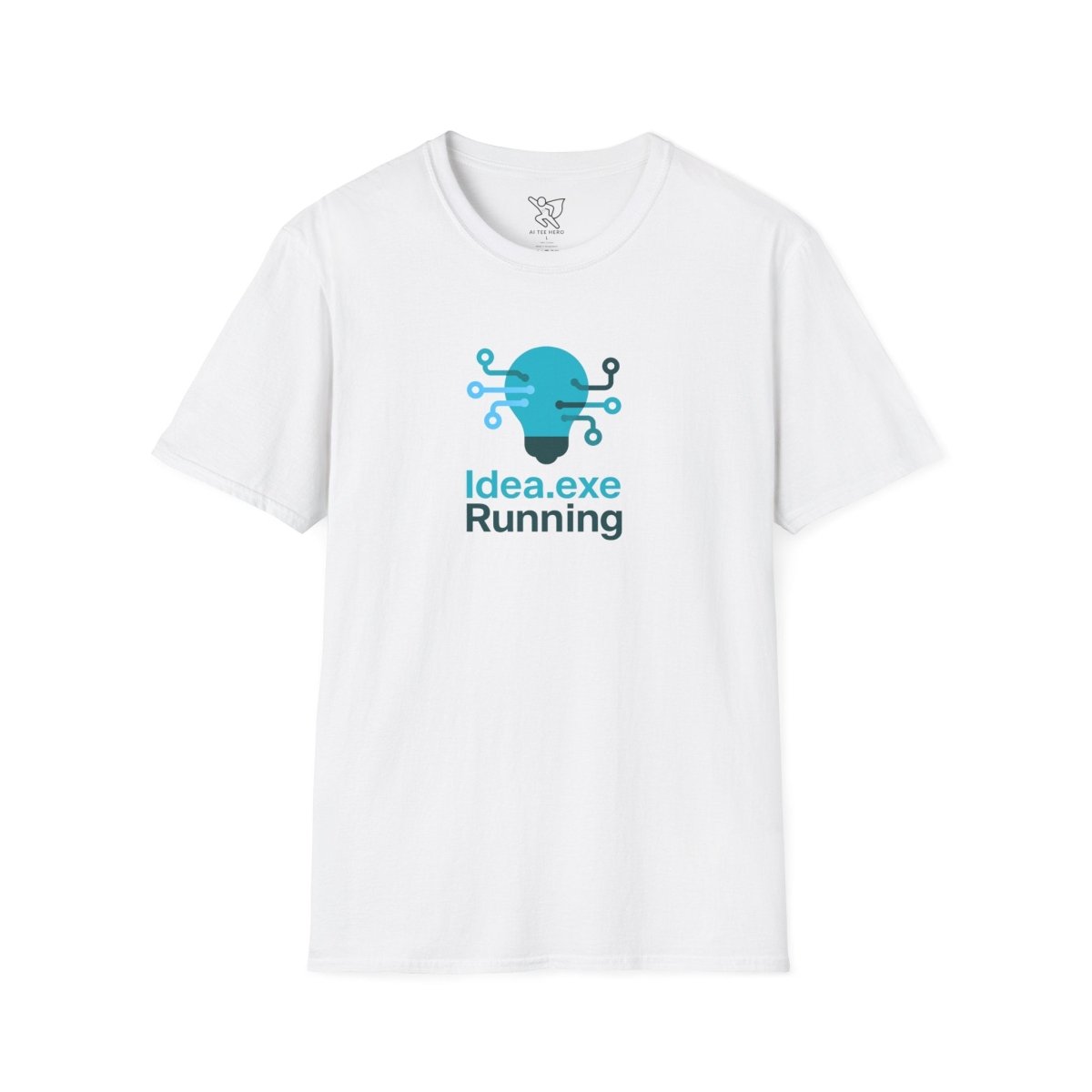 "Idea.exe Running" Tech - Inspired Unisex Softstyle T-Shirt, Geek Humor Tee, Casual Everyday Wear, Gift for Programmers, Unique Tech Gifts, Funny Coding Shirt CW - 1 Teal - AI Tee Hero