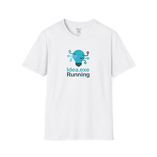 "Idea.exe Running" Tech - Inspired Unisex Softstyle T-Shirt, Geek Humor Tee, Casual Everyday Wear, Gift for Programmers, Unique Tech Gifts, Funny Coding Shirt CW - 1 Teal - AI Tee Hero