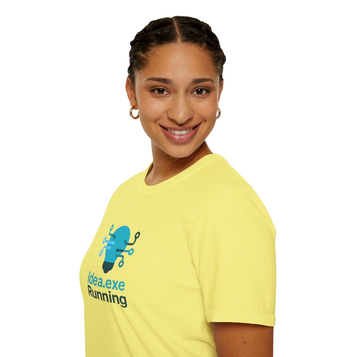 "Idea.exe Running" Tech - Inspired Unisex Softstyle T-Shirt, Geek Humor Tee, Casual Everyday Wear, Gift for Programmers, Unique Tech Gifts, Funny Coding Shirt CW - 1 Teal - AI Tee Hero
