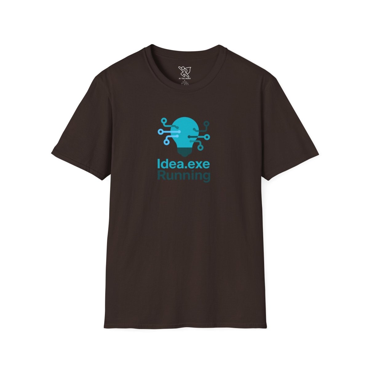 "Idea.exe Running" Tech - Inspired Unisex Softstyle T-Shirt, Geek Humor Tee, Casual Everyday Wear, Gift for Programmers, Unique Tech Gifts, Funny Coding Shirt CW - 1 Teal - AI Tee Hero