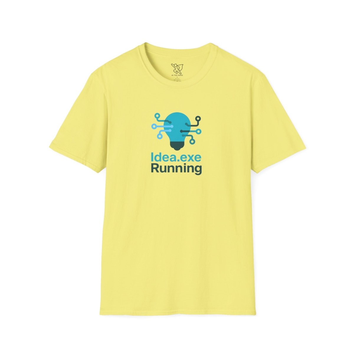"Idea.exe Running" Tech - Inspired Unisex Softstyle T-Shirt, Geek Humor Tee, Casual Everyday Wear, Gift for Programmers, Unique Tech Gifts, Funny Coding Shirt CW - 1 Teal - AI Tee Hero