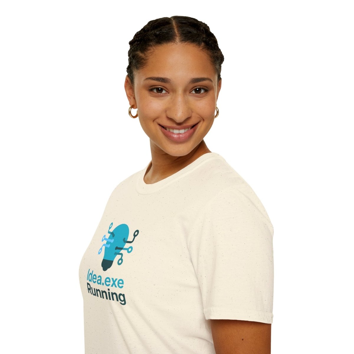 "Idea.exe Running" Tech - Inspired Unisex Softstyle T-Shirt, Geek Humor Tee, Casual Everyday Wear, Gift for Programmers, Unique Tech Gifts, Funny Coding Shirt CW - 1 Teal - AI Tee Hero