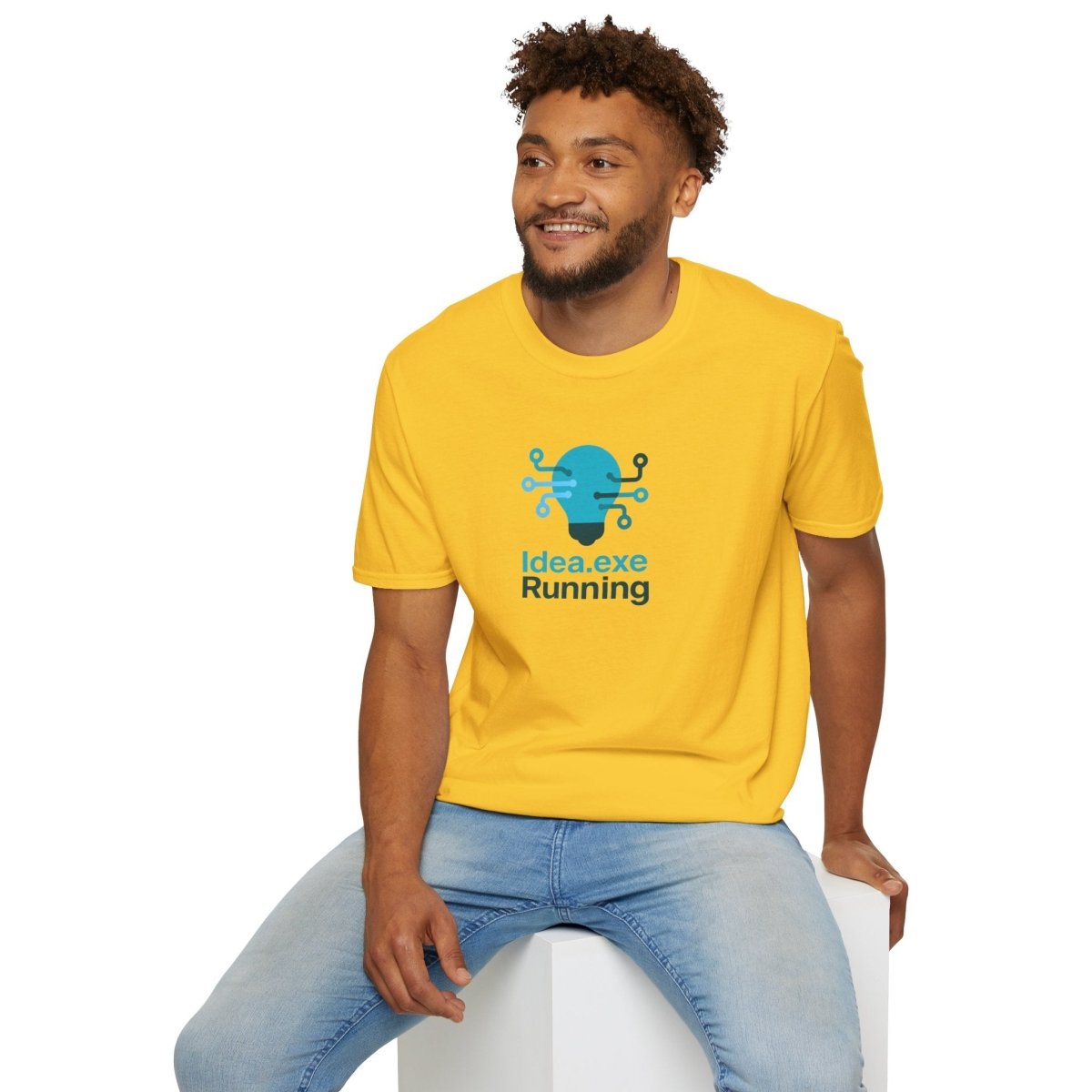"Idea.exe Running" Tech - Inspired Unisex Softstyle T-Shirt, Geek Humor Tee, Casual Everyday Wear, Gift for Programmers, Unique Tech Gifts, Funny Coding Shirt CW - 1 Teal - AI Tee Hero