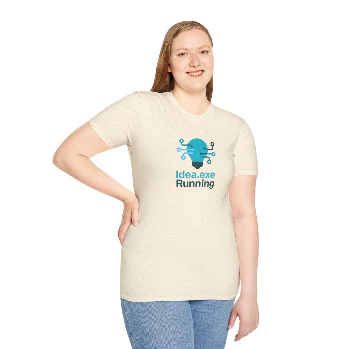 "Idea.exe Running" Tech - Inspired Unisex Softstyle T-Shirt, Geek Humor Tee, Casual Everyday Wear, Gift for Programmers, Unique Tech Gifts, Funny Coding Shirt CW - 1 Teal - AI Tee Hero