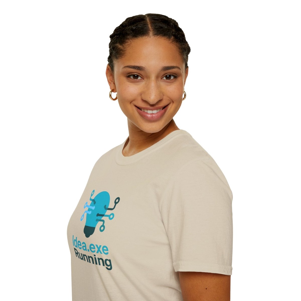 "Idea.exe Running" Tech - Inspired Unisex Softstyle T-Shirt, Geek Humor Tee, Casual Everyday Wear, Gift for Programmers, Unique Tech Gifts, Funny Coding Shirt CW - 1 Teal - AI Tee Hero