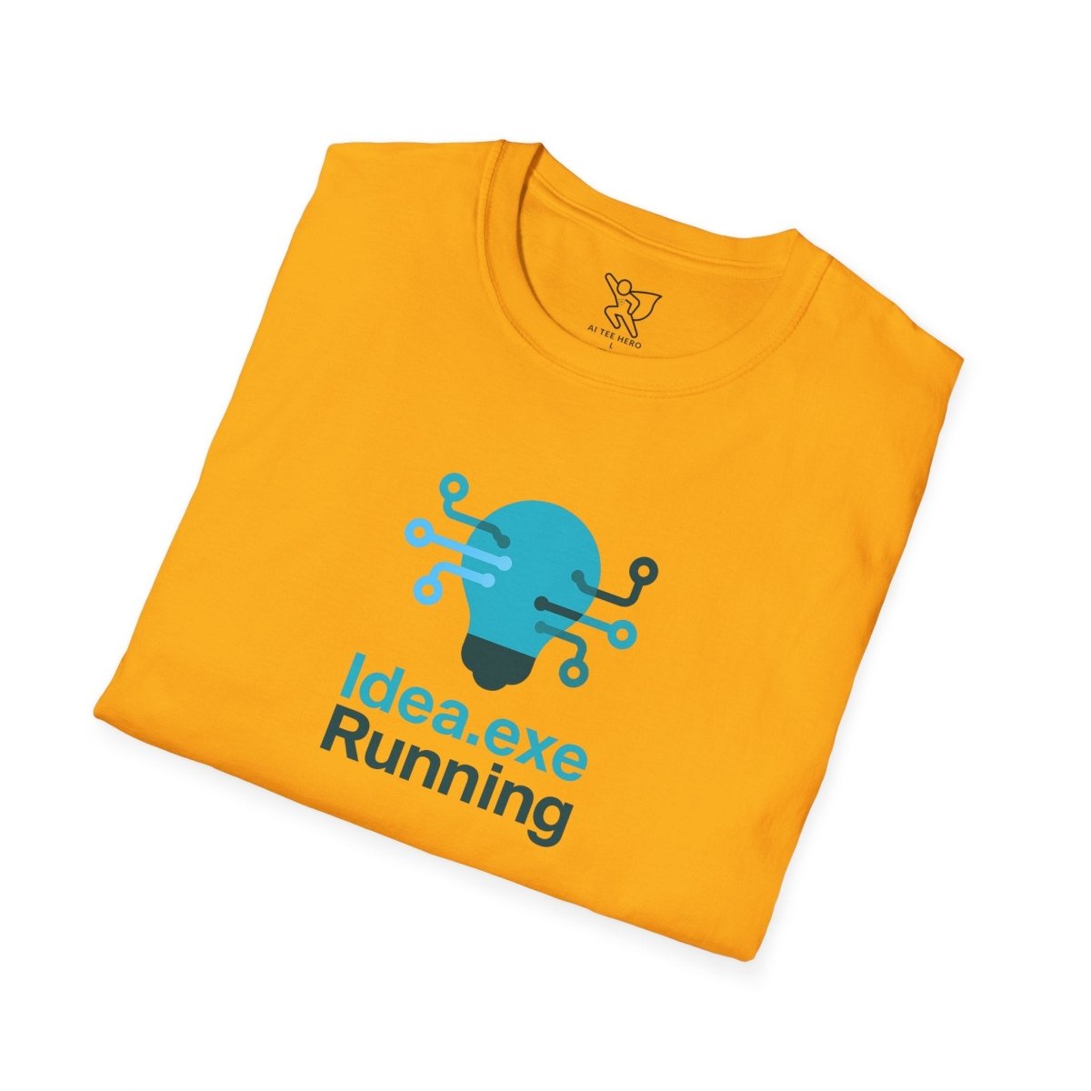 "Idea.exe Running" Tech - Inspired Unisex Softstyle T-Shirt, Geek Humor Tee, Casual Everyday Wear, Gift for Programmers, Unique Tech Gifts, Funny Coding Shirt CW - 1 Teal - AI Tee Hero