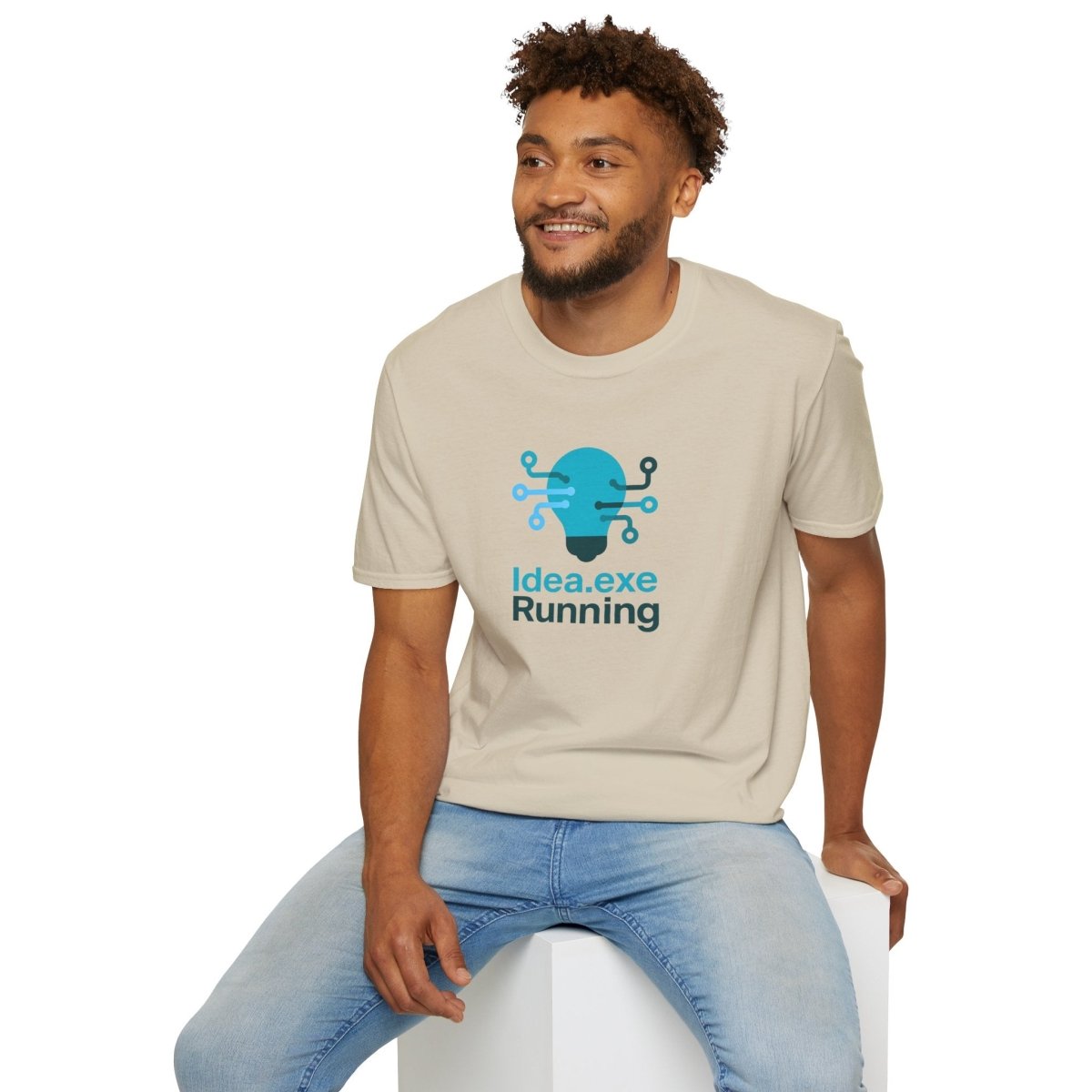"Idea.exe Running" Tech - Inspired Unisex Softstyle T-Shirt, Geek Humor Tee, Casual Everyday Wear, Gift for Programmers, Unique Tech Gifts, Funny Coding Shirt CW - 1 Teal - AI Tee Hero