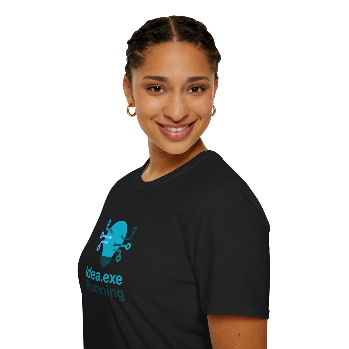 "Idea.exe Running" Tech - Inspired Unisex Softstyle T-Shirt, Geek Humor Tee, Casual Everyday Wear, Gift for Programmers, Unique Tech Gifts, Funny Coding Shirt CW - 1 Teal - AI Tee Hero