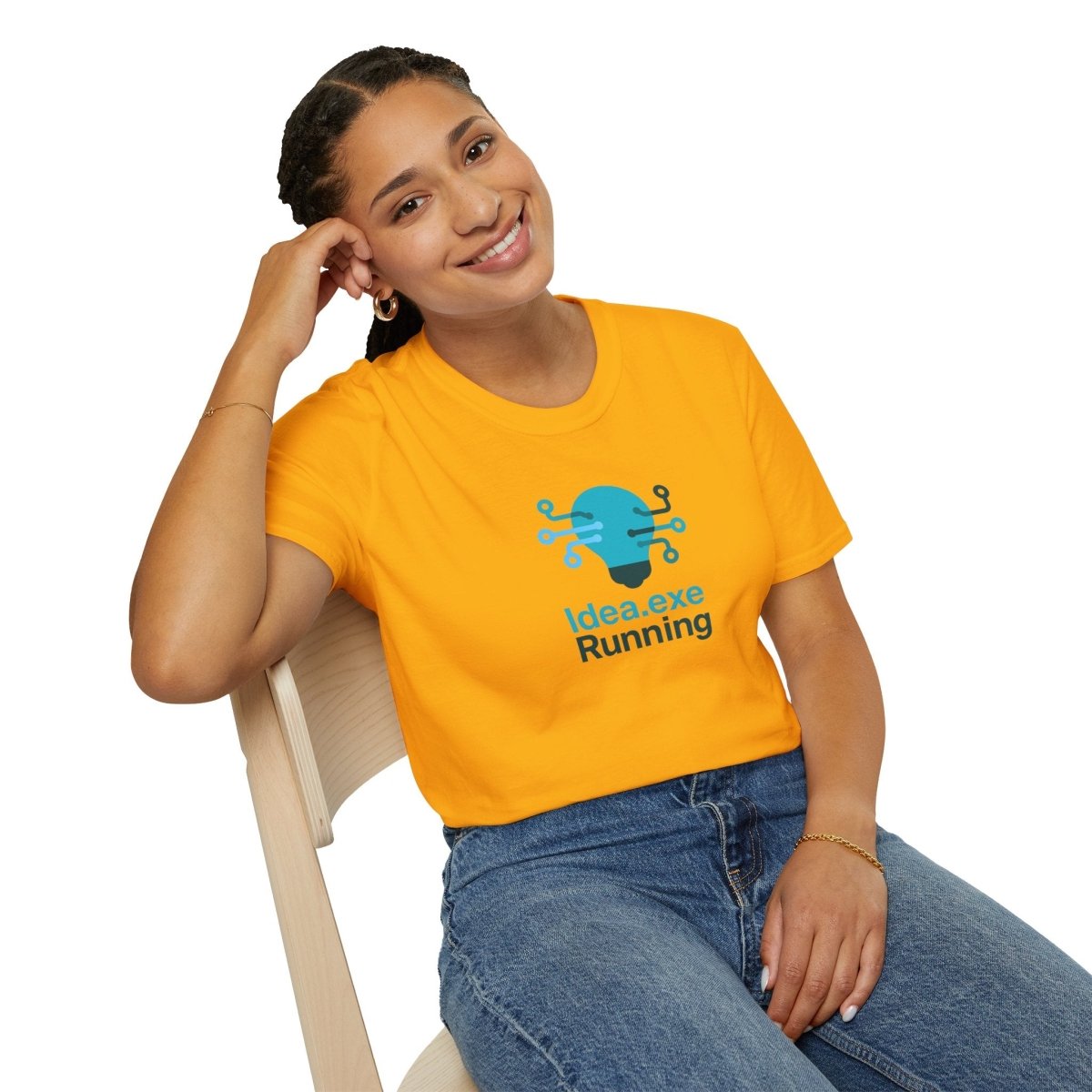 "Idea.exe Running" Tech - Inspired Unisex Softstyle T-Shirt, Geek Humor Tee, Casual Everyday Wear, Gift for Programmers, Unique Tech Gifts, Funny Coding Shirt CW - 1 Teal - AI Tee Hero