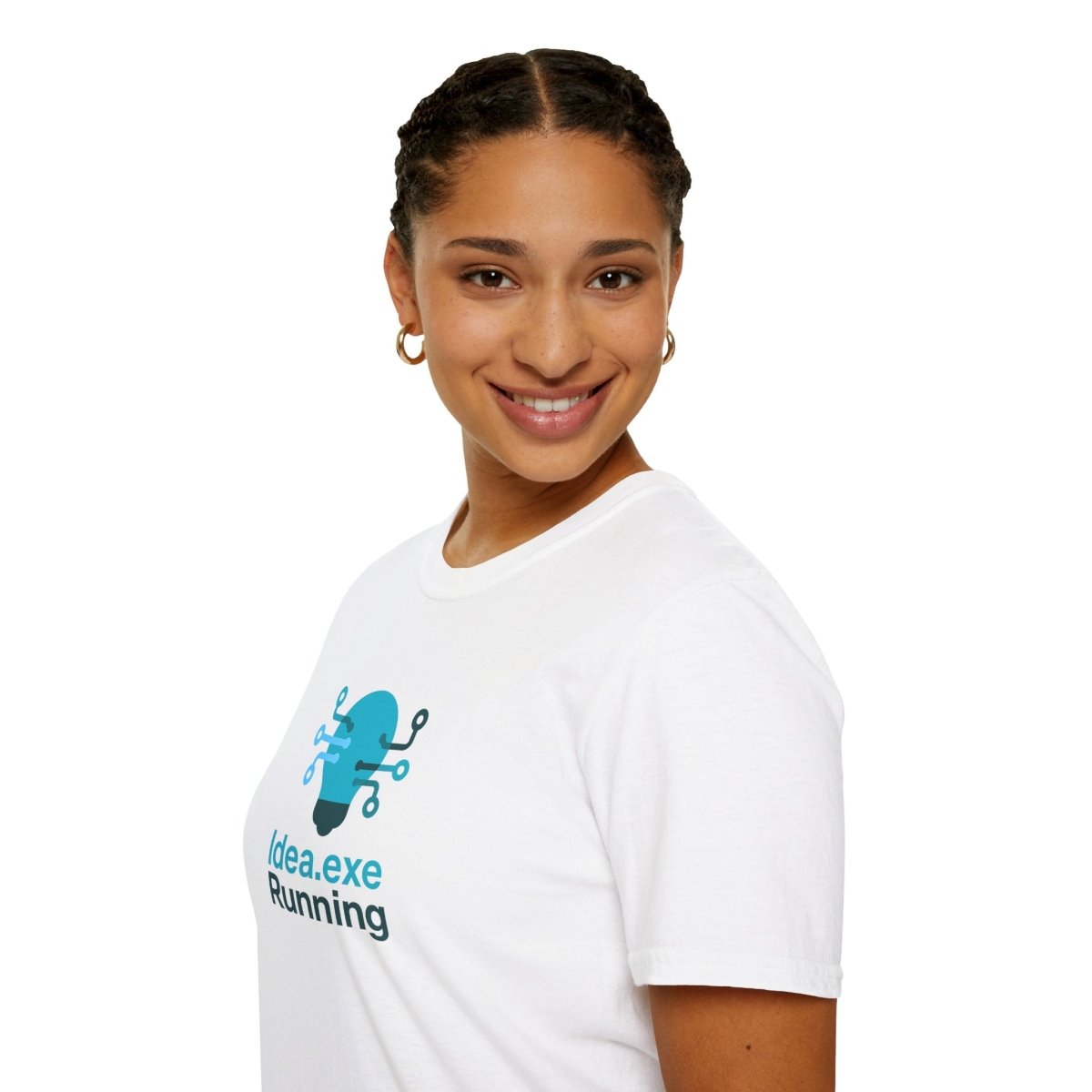 "Idea.exe Running" Tech - Inspired Unisex Softstyle T-Shirt, Geek Humor Tee, Casual Everyday Wear, Gift for Programmers, Unique Tech Gifts, Funny Coding Shirt CW - 1 Teal - AI Tee Hero