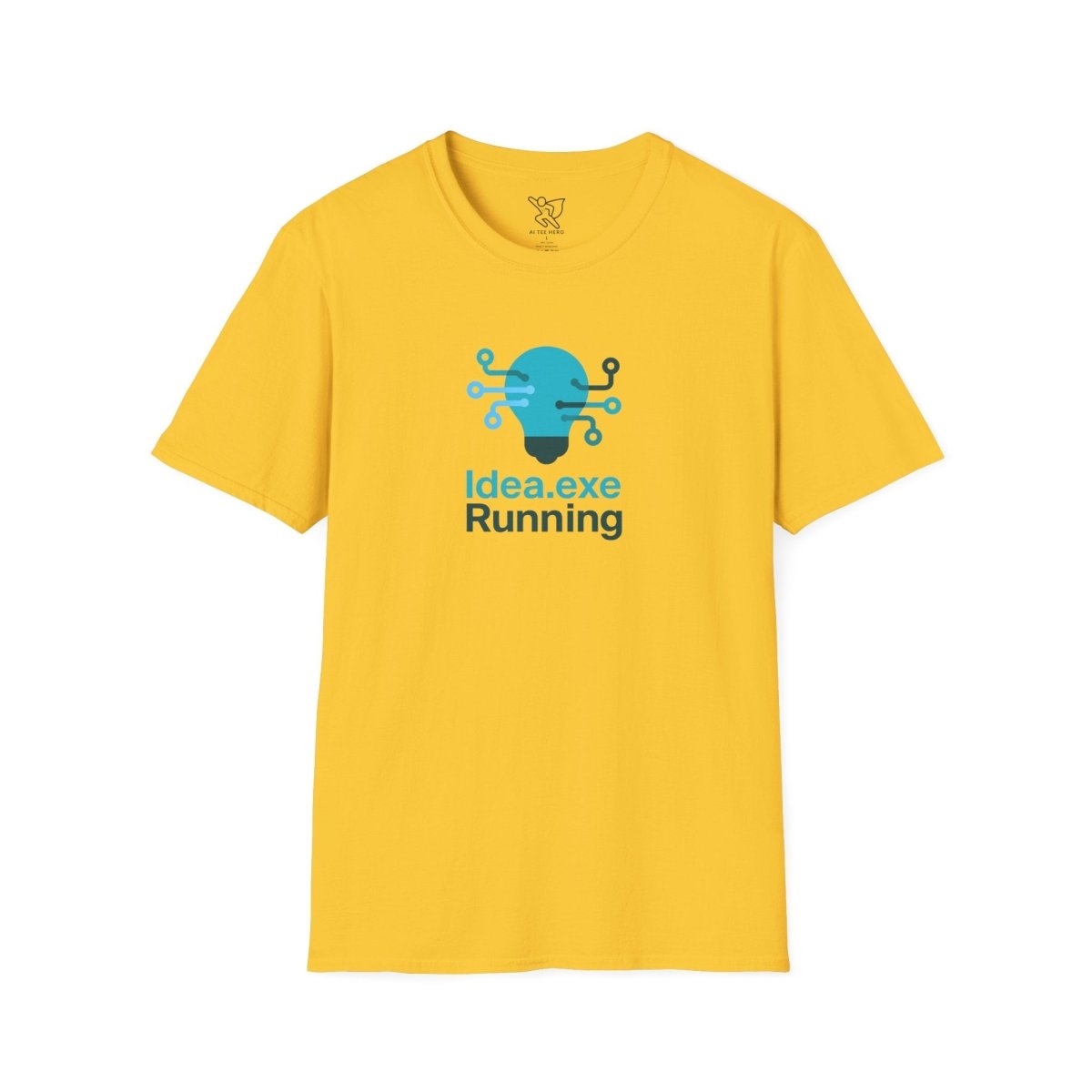 "Idea.exe Running" Tech - Inspired Unisex Softstyle T-Shirt, Geek Humor Tee, Casual Everyday Wear, Gift for Programmers, Unique Tech Gifts, Funny Coding Shirt CW - 1 Teal - AI Tee Hero