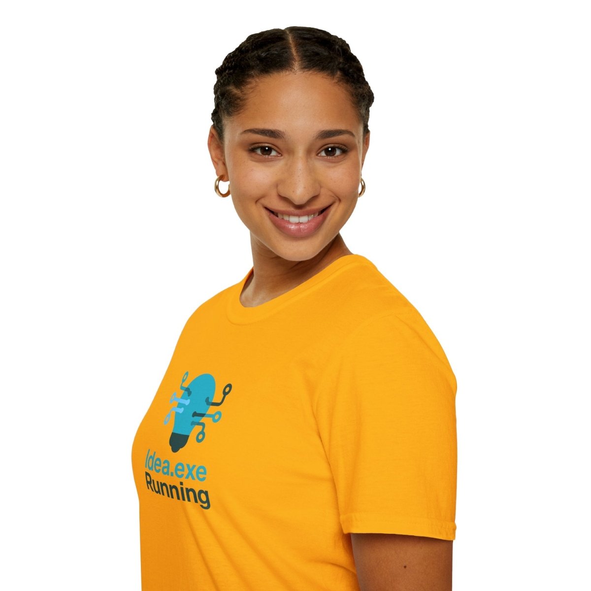 "Idea.exe Running" Tech - Inspired Unisex Softstyle T-Shirt, Geek Humor Tee, Casual Everyday Wear, Gift for Programmers, Unique Tech Gifts, Funny Coding Shirt CW - 1 Teal - AI Tee Hero