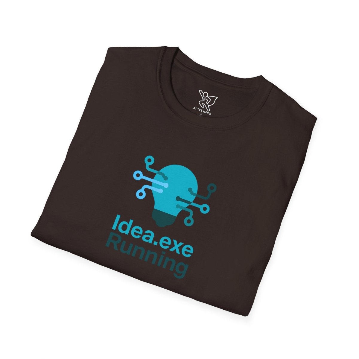 "Idea.exe Running" Tech - Inspired Unisex Softstyle T-Shirt, Geek Humor Tee, Casual Everyday Wear, Gift for Programmers, Unique Tech Gifts, Funny Coding Shirt CW - 1 Teal - AI Tee Hero