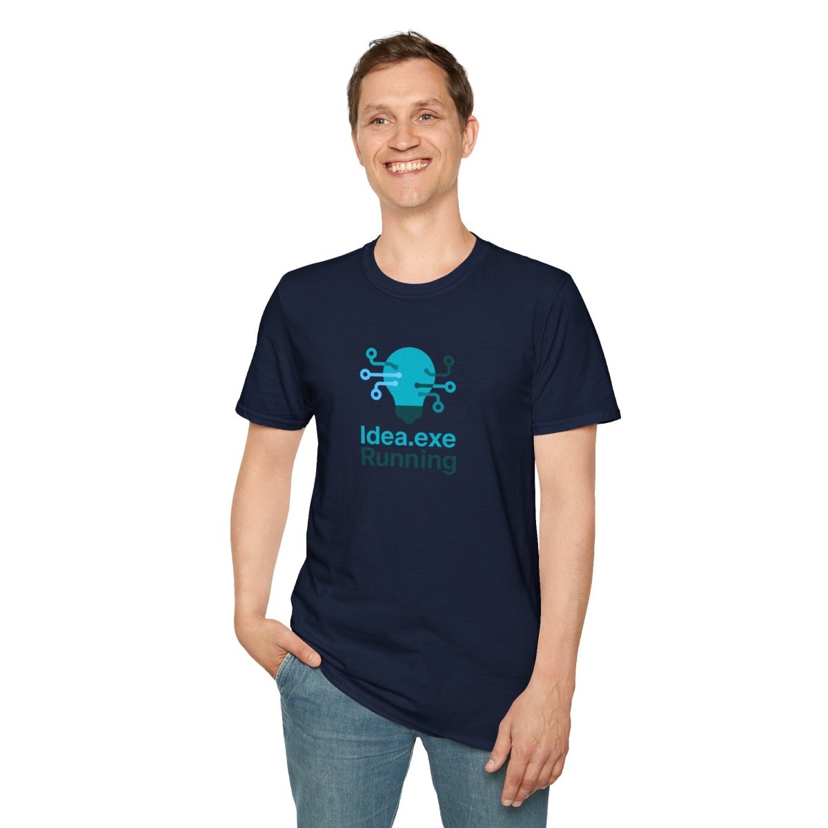 "Idea.exe Running" Tech - Inspired Unisex Softstyle T-Shirt, Geek Humor Tee, Casual Everyday Wear, Gift for Programmers, Unique Tech Gifts, Funny Coding Shirt CW - 1 Teal - AI Tee Hero