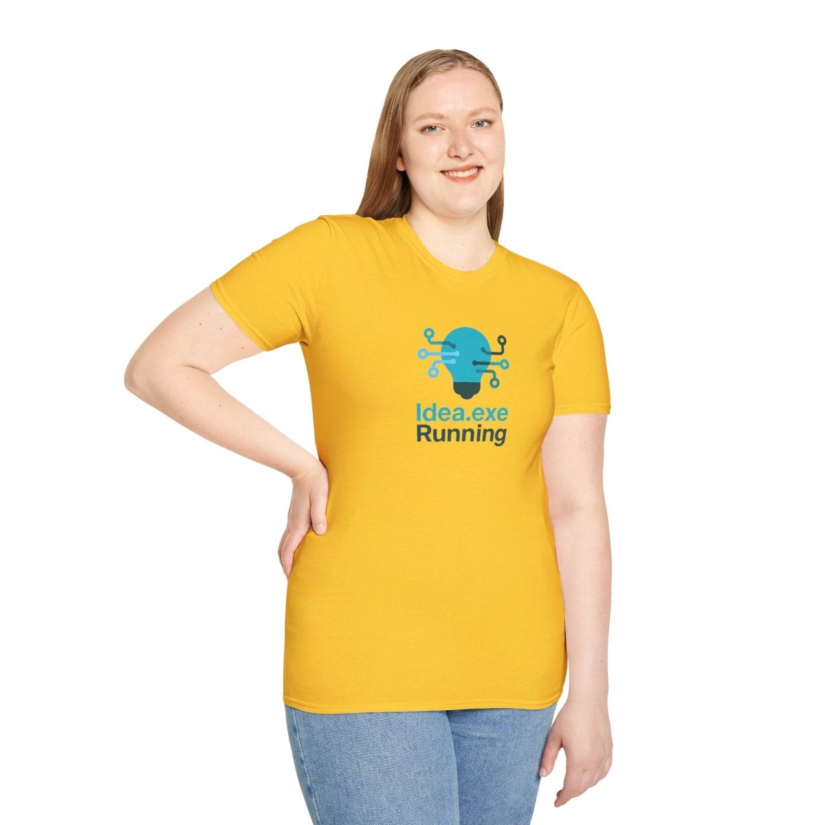 "Idea.exe Running" Tech - Inspired Unisex Softstyle T-Shirt, Geek Humor Tee, Casual Everyday Wear, Gift for Programmers, Unique Tech Gifts, Funny Coding Shirt CW - 1 Teal - AI Tee Hero