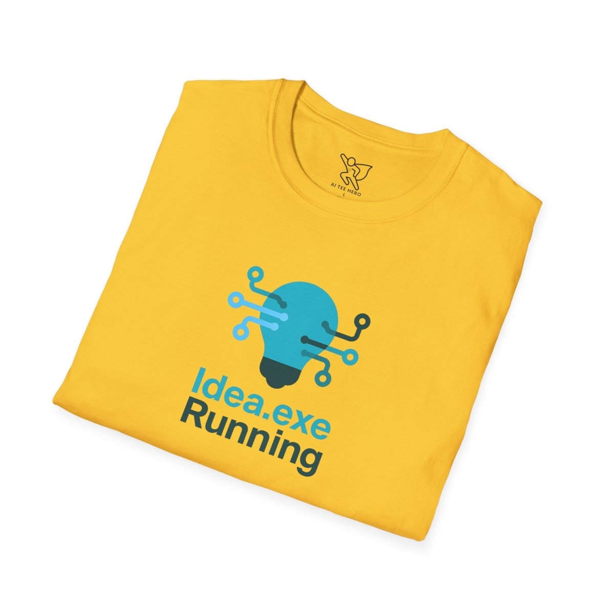 "Idea.exe Running" Tech - Inspired Unisex Softstyle T-Shirt, Geek Humor Tee, Casual Everyday Wear, Gift for Programmers, Unique Tech Gifts, Funny Coding Shirt CW - 1 Teal - AI Tee Hero
