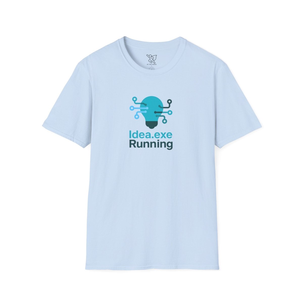 "Idea.exe Running" Tech - Inspired Unisex Softstyle T-Shirt, Geek Humor Tee, Casual Everyday Wear, Gift for Programmers, Unique Tech Gifts, Funny Coding Shirt CW - 1 Teal - AI Tee Hero