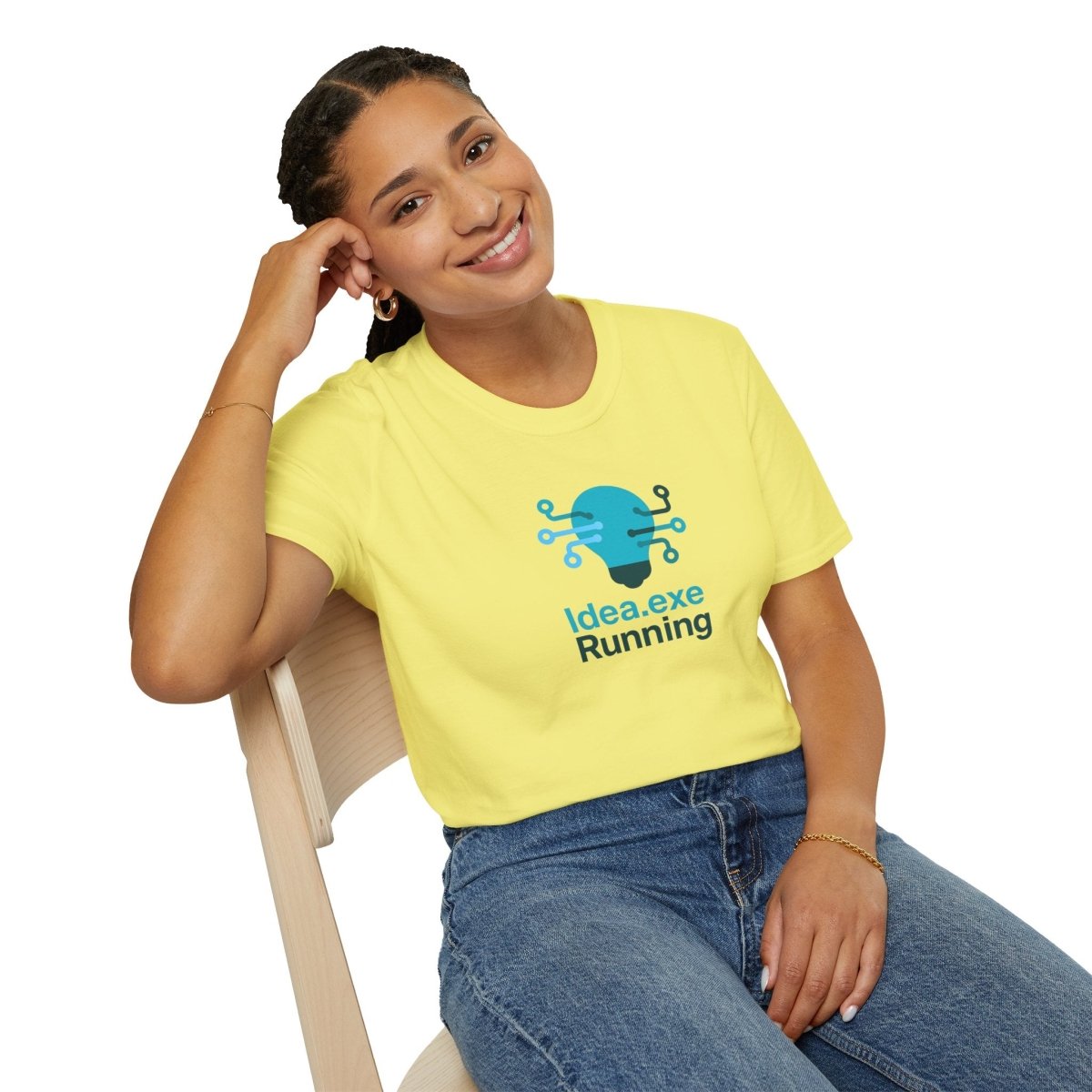 "Idea.exe Running" Tech - Inspired Unisex Softstyle T-Shirt, Geek Humor Tee, Casual Everyday Wear, Gift for Programmers, Unique Tech Gifts, Funny Coding Shirt CW - 1 Teal - AI Tee Hero