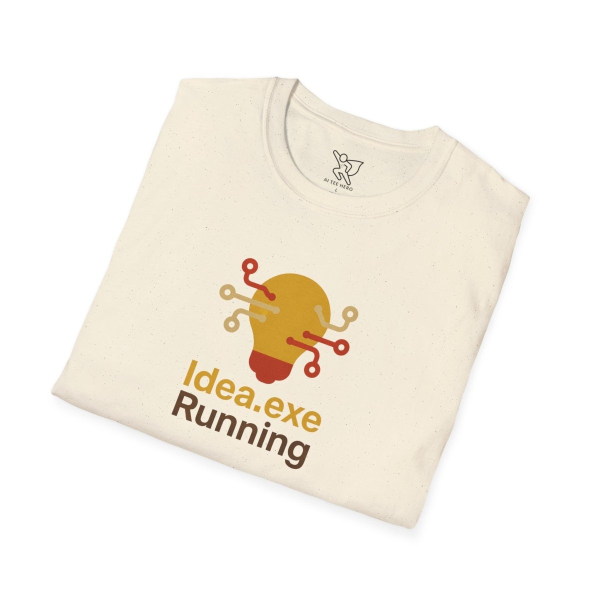 "Idea.exe Running" Tech - Inspired Unisex Softstyle T-Shirt, Geek Humor Tee, Casual Everyday Wear, Gift for Programmers, Unique Tech Gifts, Funny Coding Shirt CW - 2 Yellow Orange - AI Tee Hero